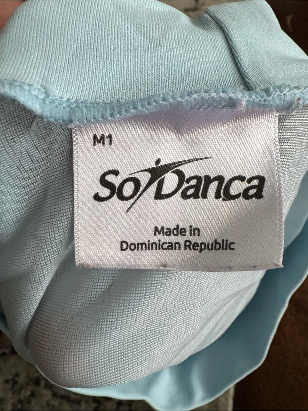 So Danca Light Blue Dance Leotard with Pull-on Skirt M1